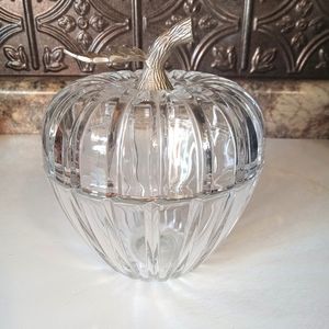 CLEAR LEAD CRYSTAL TOSCANY ST. GEORGE APPLE CANDY DISH